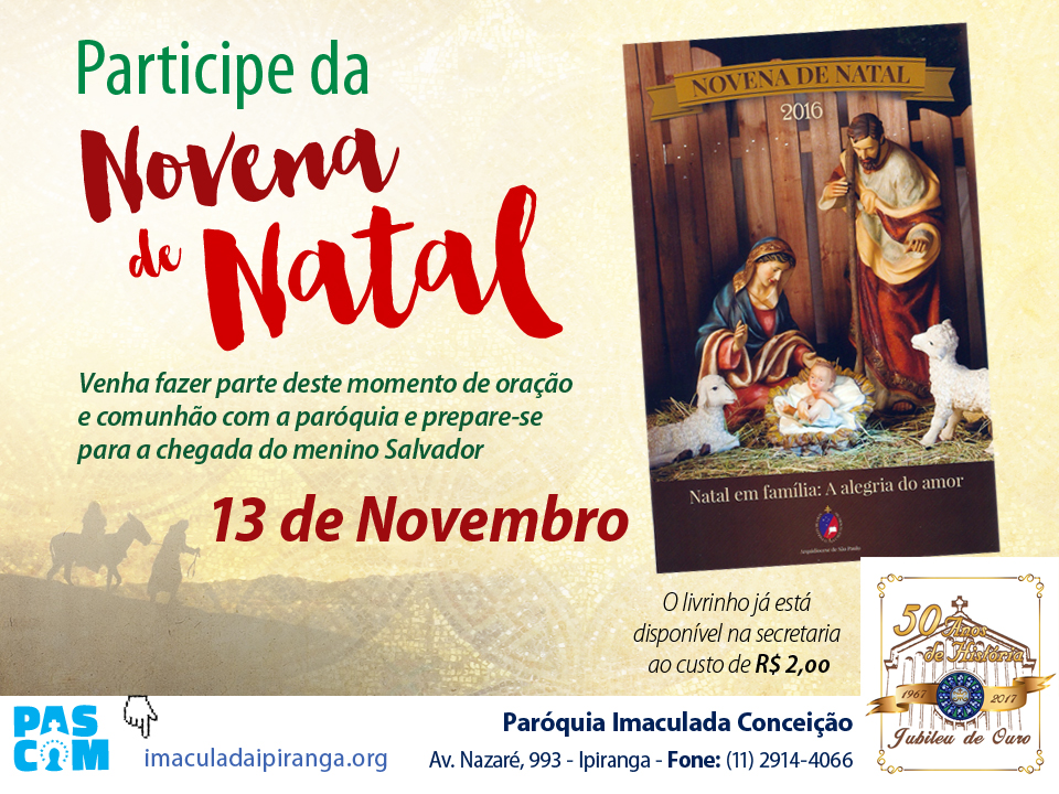 ABERTURA DA NOVENA DE NATAL – Paróquia Imaculada Conceição